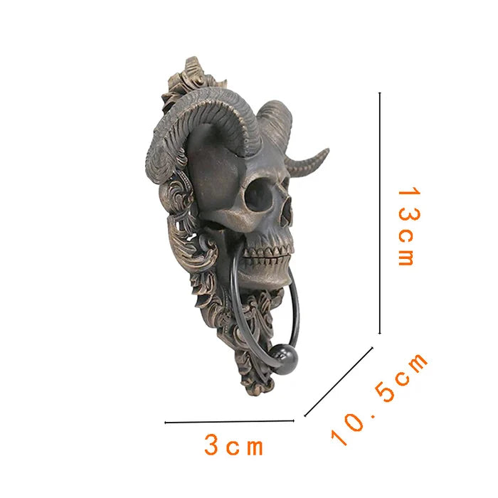 Baphomet Horned God Skull Hanging Door Knocker