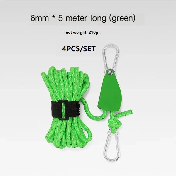 Portable Adjustable Fix Tent High Strength Pulley Camping Rope