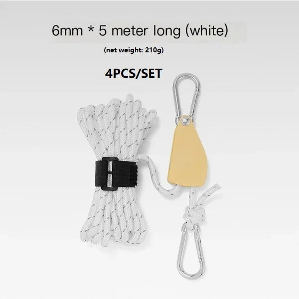 Portable Adjustable Fix Tent High Strength Pulley Camping Rope