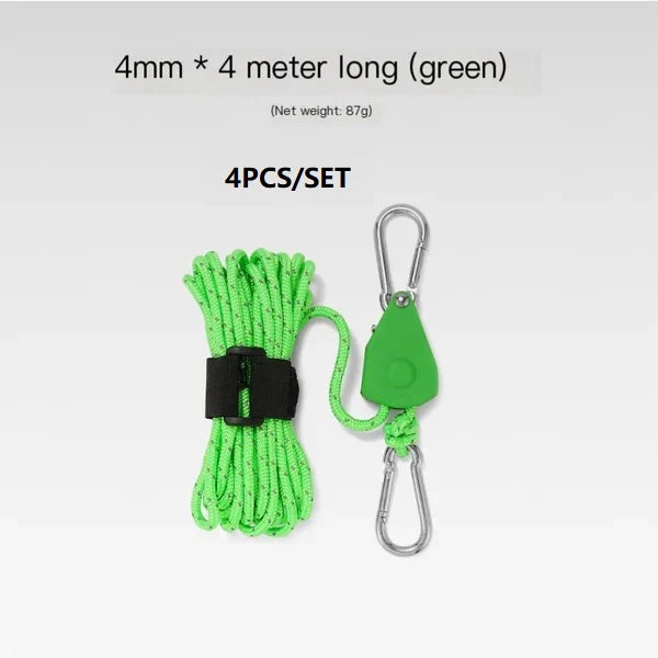 Portable Adjustable Fix Tent High Strength Pulley Camping Rope