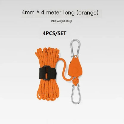 Portable Adjustable Fix Tent High Strength Pulley Camping Rope